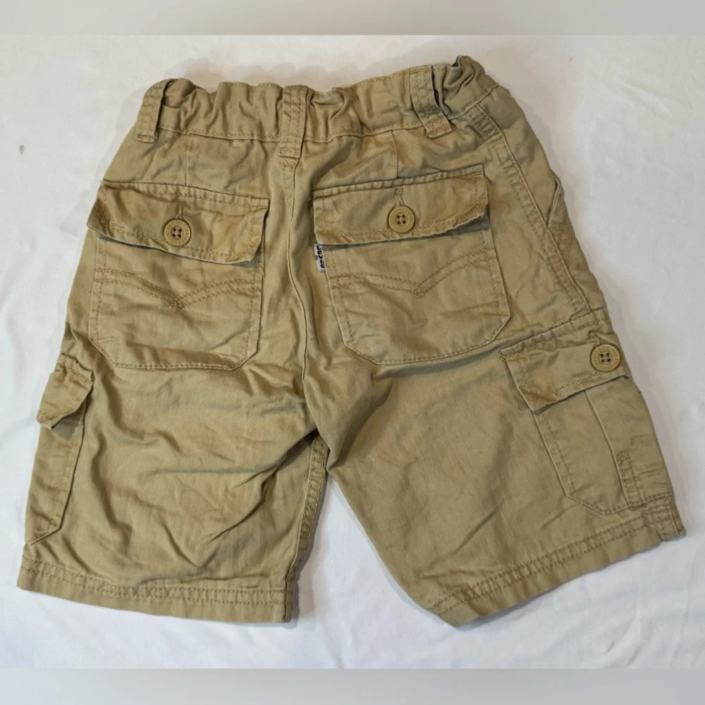 4/$15 (2 pair) Levi’s Tan Cargo Shorts & Levi’s 511 Blue Denim Shorts 4T - Picture 3 of 7